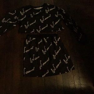 The skirt and shirt all in one